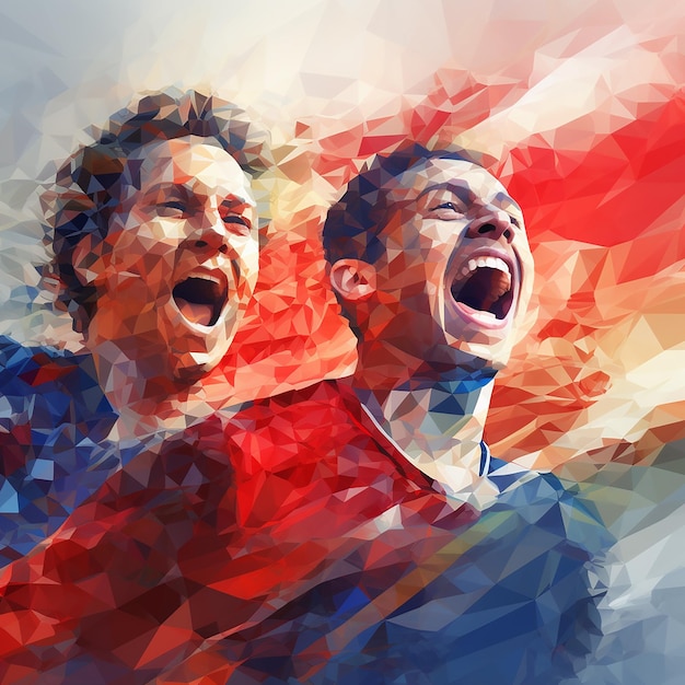 Enthusiastic Football Fans Created with Generative AI