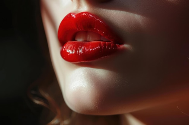 写真 魅力的な美しい女性の唇がアイを生み出します