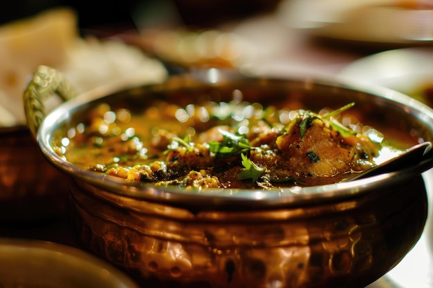 Foto un affascinante sguardo su un popolare piatto indiano