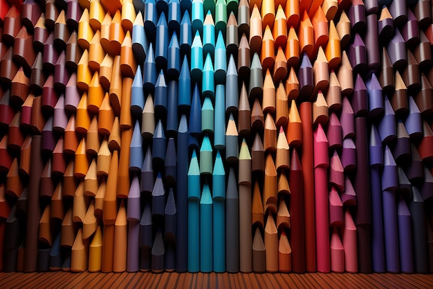 The Entire Wall is Covered with Colored Pencils Frolicsome Display