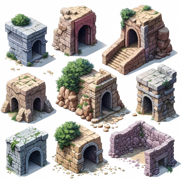 Entrance to catacombs Games Assets Building and Environment Sprite Sheet