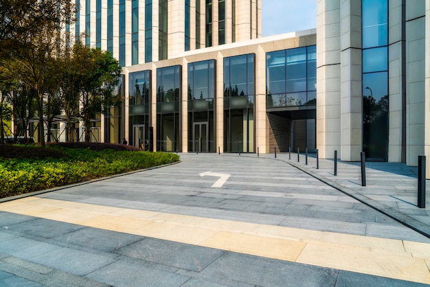 Entrance and exit of office building in Shanghai Financial District Plaza