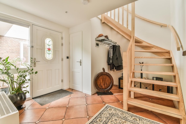 Entrance hall of apartment with staircase