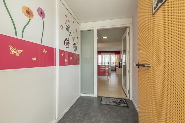 Entrance hall of a house with a builtin wardrobe