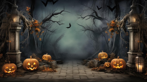 Entrance for halloween day background