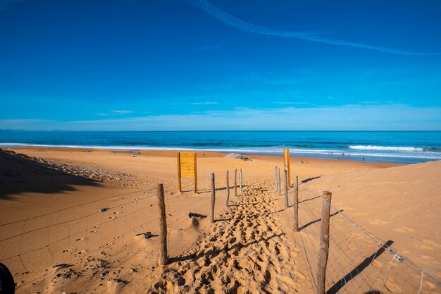 Entrance to Labenne Océan beach seen from above, les Landes