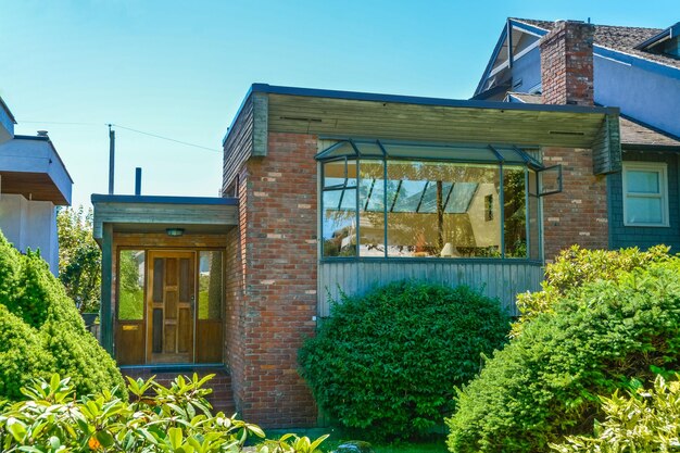 Entrance and living room of old house with sunroof