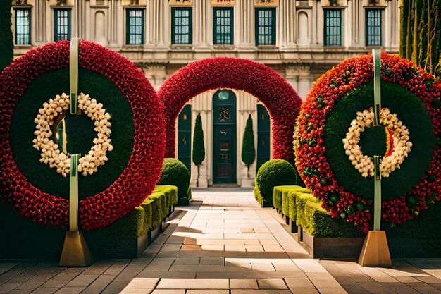 Photo the entrance to the palace of flowers