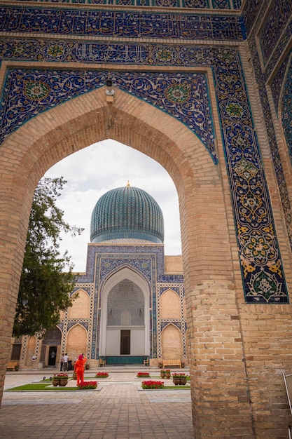 Entrance portal of Guri Amir or Gur Emir is a mausoleum