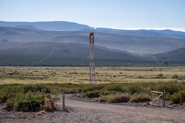 Entrance to pulling equipment in oil field.