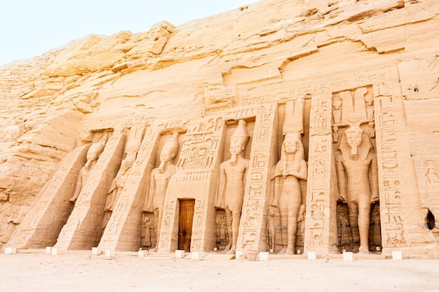 Entrance of the temple of nefertari in abu simbel