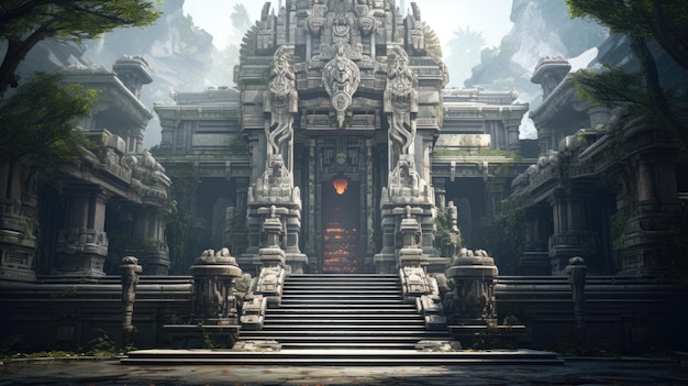 the entrance to the temple