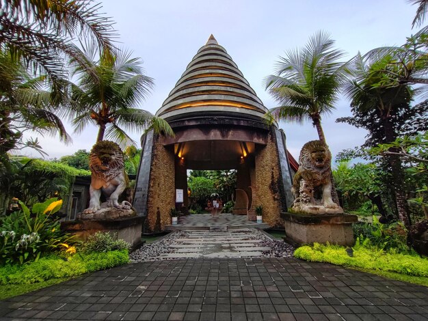 the entrance to the temple