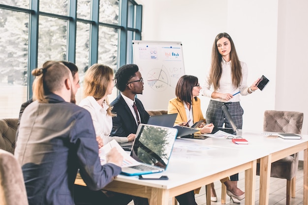 Entrepreneurs and business people in a meeting room