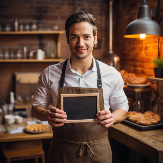 Entrepreneurship Person holding empty sign