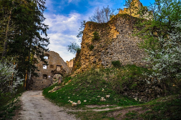 Entry Road and Gate to the Ancient Castle Lietava near Zilina Slovakia