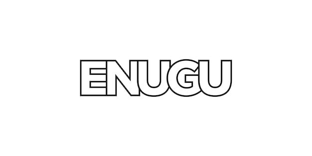 Foto enugu in het embleem van nigeria het ontwerp bevat een geometrische stijl vector illustratie met gedurfde typografie in een modern lettertype de grafische slogan lettering