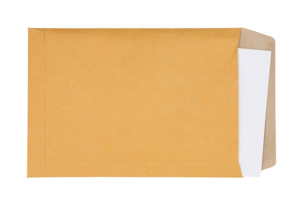 envelop met een op witte achtergrond geïsoleerd document