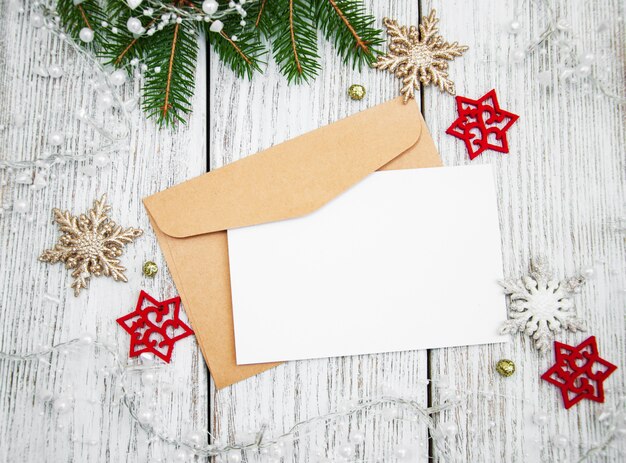 Envelop met kerstversiering