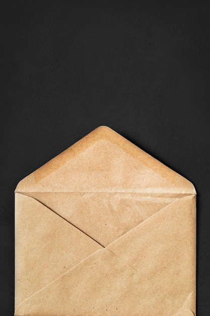 Envelope on black background
