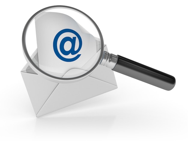 Envelope Email with Magnifying Glass