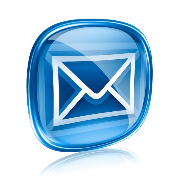 envelope icon blue glass