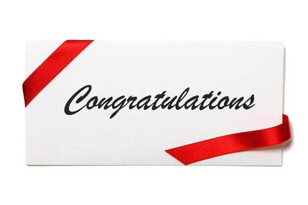 Photo envelope with congratulations