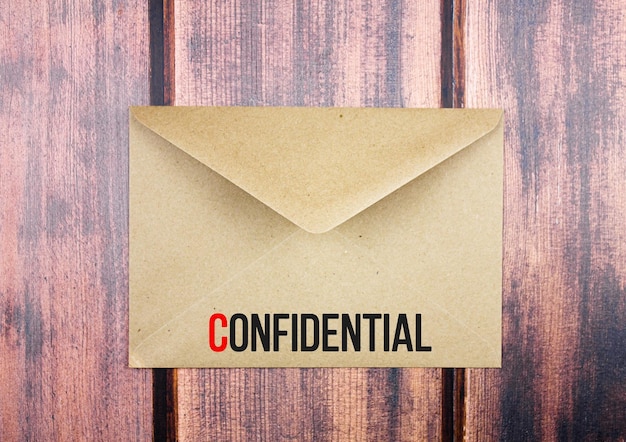 Envelope with a letter with the word CONFIDENTIAL Confidential letter document concept