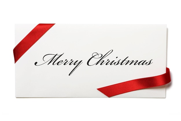 Envelope with red ribbon