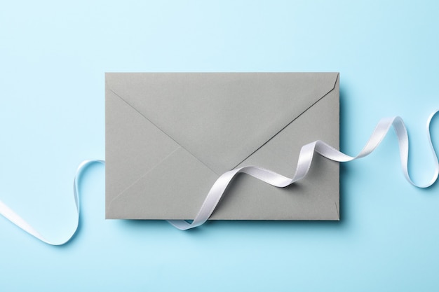 Envelope with white curly ribbon