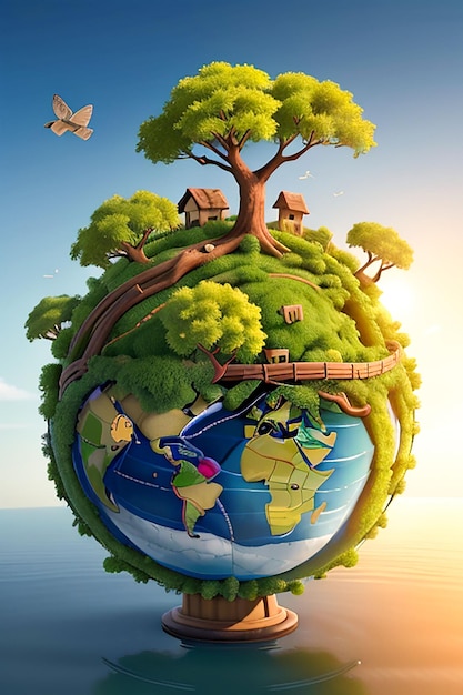 Окружающая среда и животный мир, концепция Дня Земли и генеративный ИИ