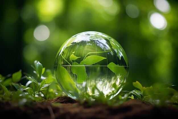 Photo environment concept hands holding globe