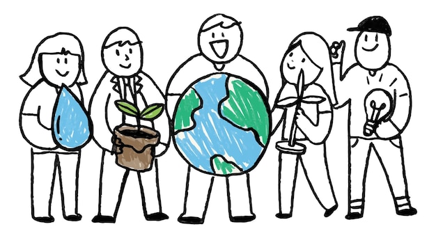 environment doodle png reforestation concept