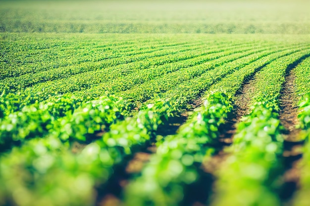 Foto paesaggio dell'ambiente della scena verde della campagna del campo agricolo