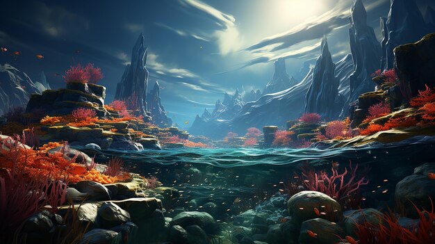 Premium AI Image | Environment under the sea AI generative