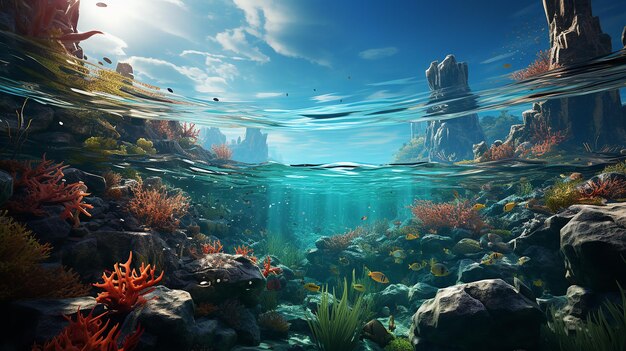 Premium Photo | Environment under the sea AI generative