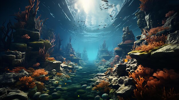 Premium AI Image | Environment under the sea AI generative