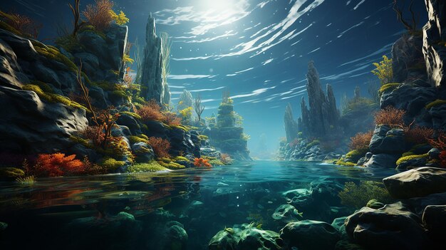 Premium AI Image | Environment under the sea AI generative