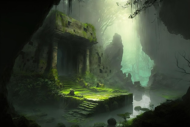 Environmental art in the style of Andreas Rocha