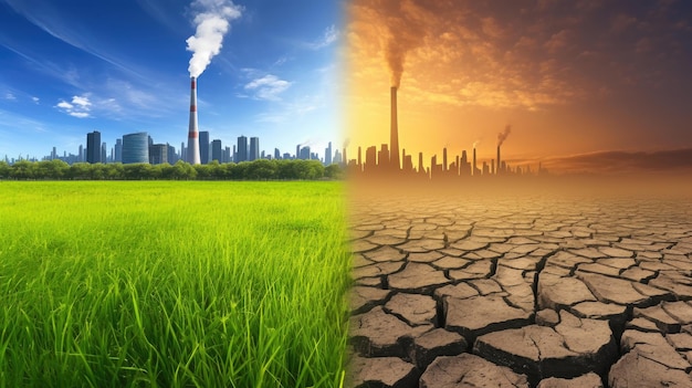 Photo environmental awakening two worlds apart