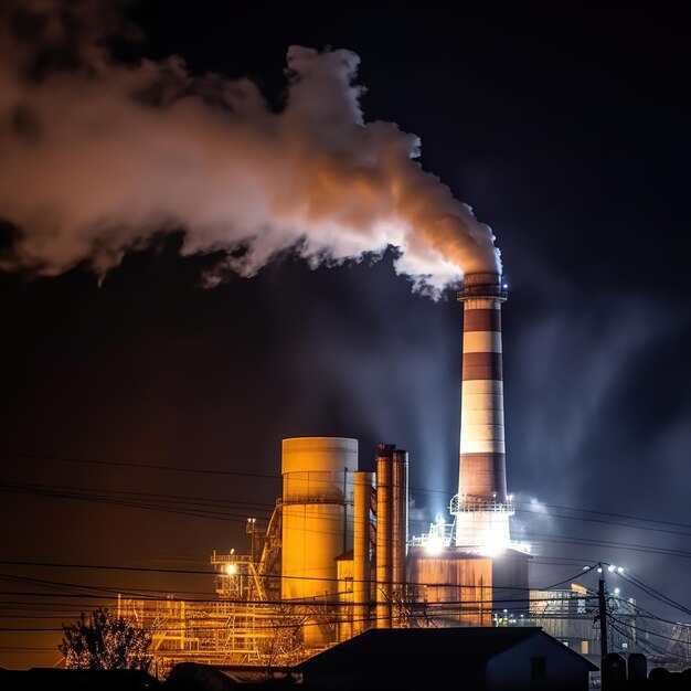 Environmental pollution caused by smoke emissions from factories and plants