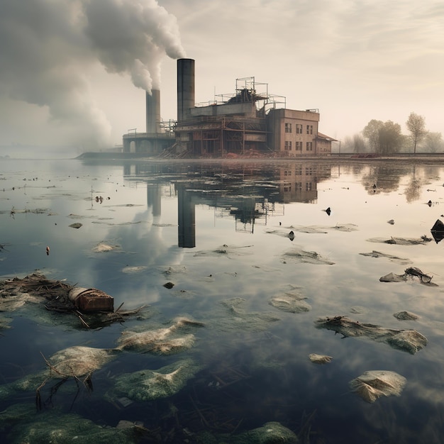 Environmental pollution caused by smoke emissions from factories and plants