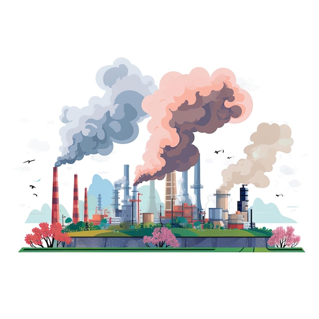 Environmental Pollution concept art vector in cartoon style