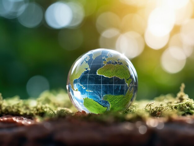 Фото Защита окружающей среды возобновляемые устойчивые источники энергии, генерируемые искусственным интеллектом