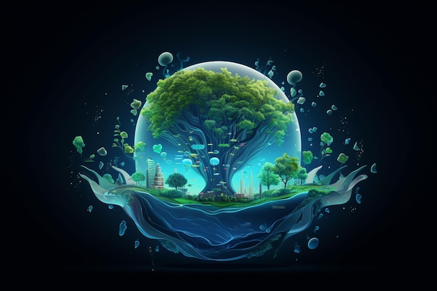 Environmental protection and save earth water