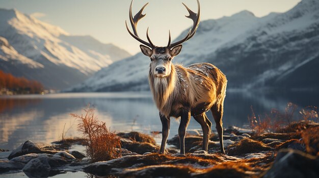 envision_a_scene_of_a_reindeer_standing_against_the