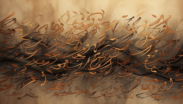 Photo envision a piece of middle eastern calligraphy the script's elegant strokes forming a captivating