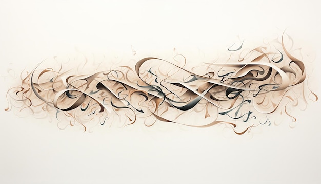 Envision a piece of Middle Eastern calligraphy the script's elegant strokes forming a captivating