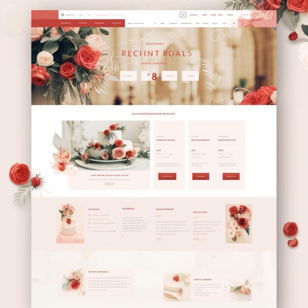 Photo envisioned elegance crafting a highresolution detailed redthemed uiux design for wedding planne