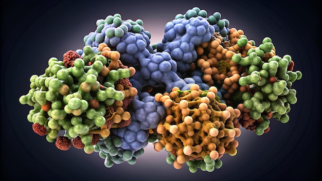 Enzyme Binding to Substrate Unveiling Protein Structure Dynamics and Chemical Reactions 3d Model